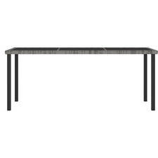 Outdoor Dining Table Garden Porch Patio Table with Glass Top PE Rattan vidaXL