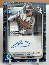JACOB BURKE AUTO /150 2024 Bowman BLUE LUNAR #CPA-JB Chicago White Sox Barons