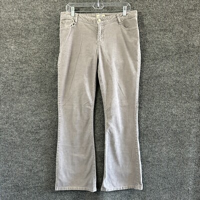 So Wear It Declare It Womens Flared Pants Junior Size 13 Gray Corduroy Mid Rise