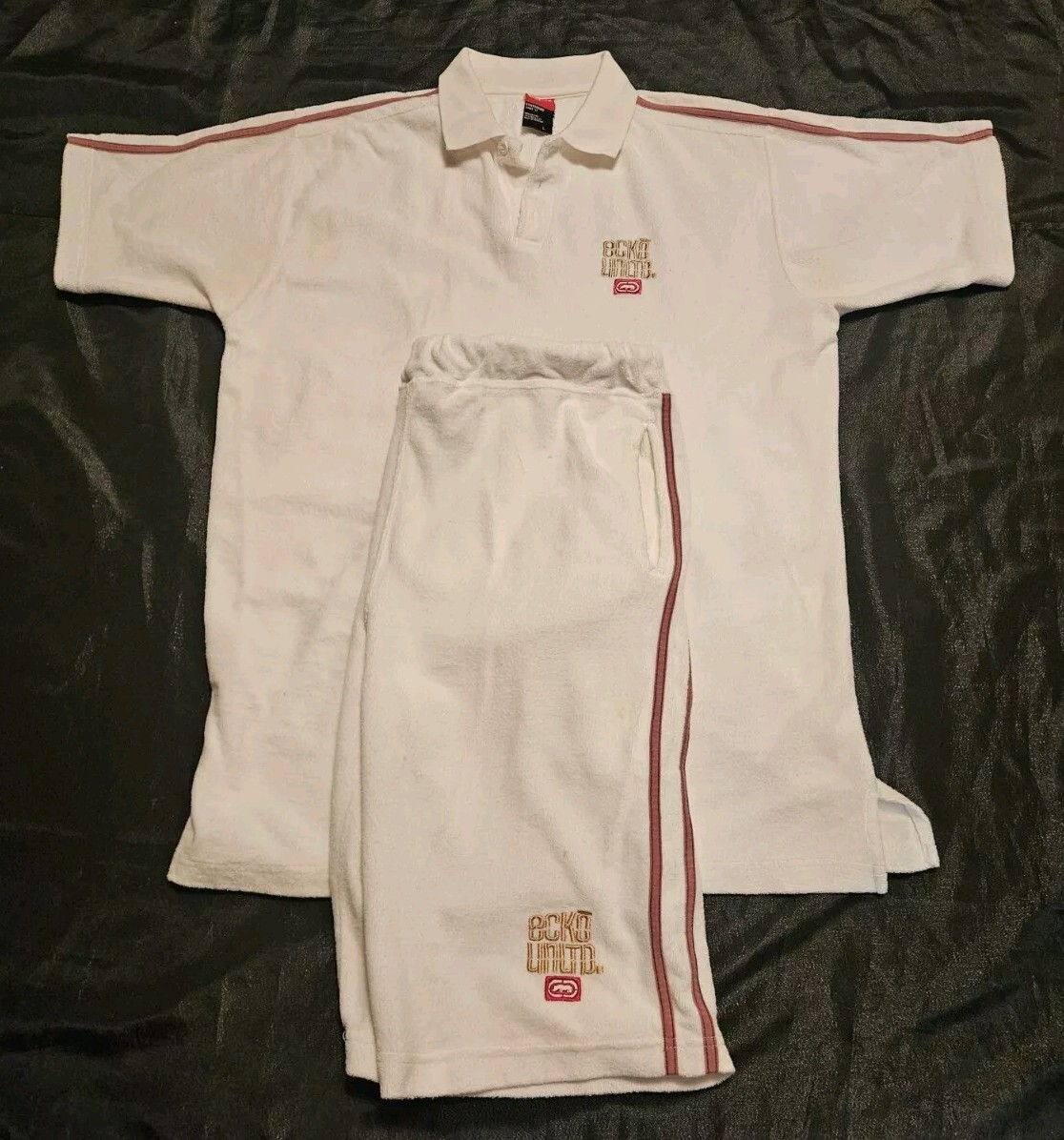 Ecko Unltd VTG Terry Cloth Track Suit Top Short Pants Set SOLD AS