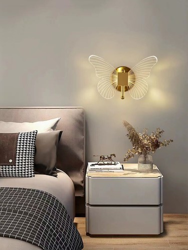 10W LED Crystal Butterfly Wall Light Fixture Acrylic Ceiling Lamp Triple Color - Picture 12 of 17