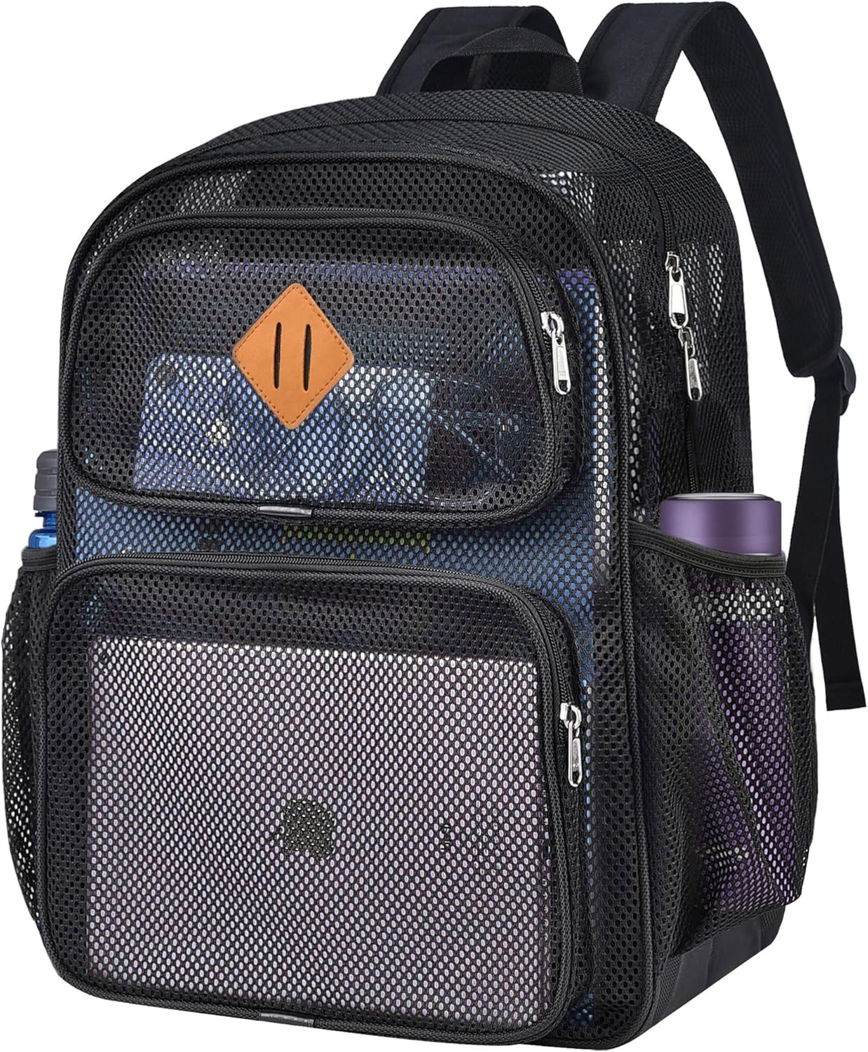 Mesh Backpack Heavy Duty See through Mesh Bookbag for Adults Boys Girls 27L 