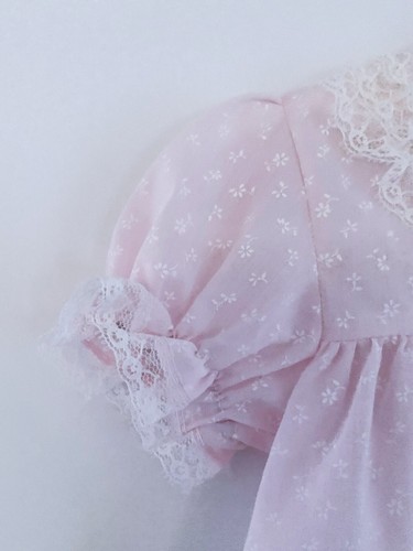 VINTAGE JC PENNY TODDLE TIME Girls Light Pink Floral Lace Dress Sz 1 .5 18m USA - Picture 4 of 10