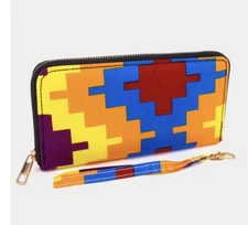 New Womens Aztec Orange  Zip Around Wallet