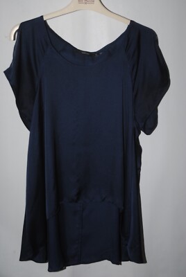 VERTIGO Damen Marineblau Cold Shoulder Hi-Low Top Gr. Small