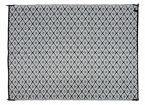200 x 270cm Diamond Black/White Outdoor Plastic Rug Waterproof - Picture 8 of 9