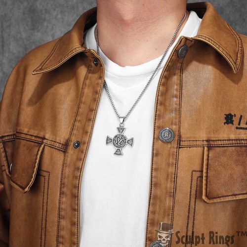 Sculpt Rings™ Sacred Crusade Cross Necklace – Stainless Steel Religious Pendant - Picture 6 of 11