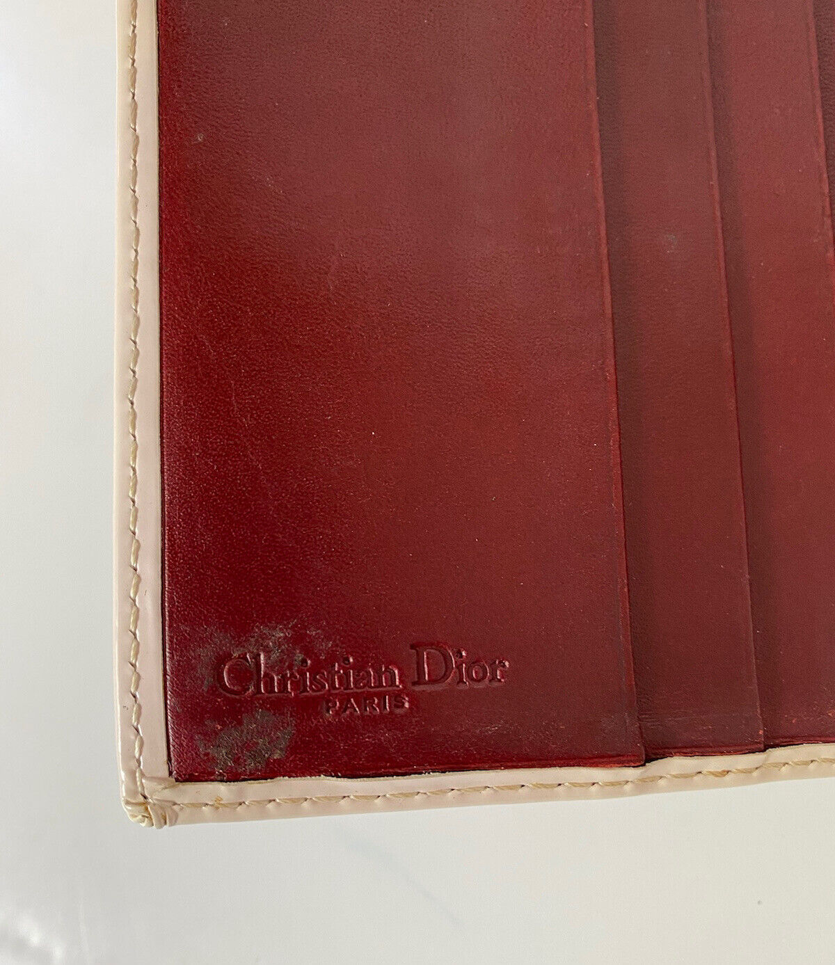 RARE VTG CHRISTIAN DIOR BY JOHN GALLIANO RED PVC TROTTER WALLET