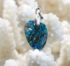Ciondolo con pietra preziosa Shattuckite, ciondolo in argento sterling, ciondolo in Shattuckite blu, ciondolo con castone, gioielli in Shattuckite, ciondolo fatto a mano per ragazze - Italia