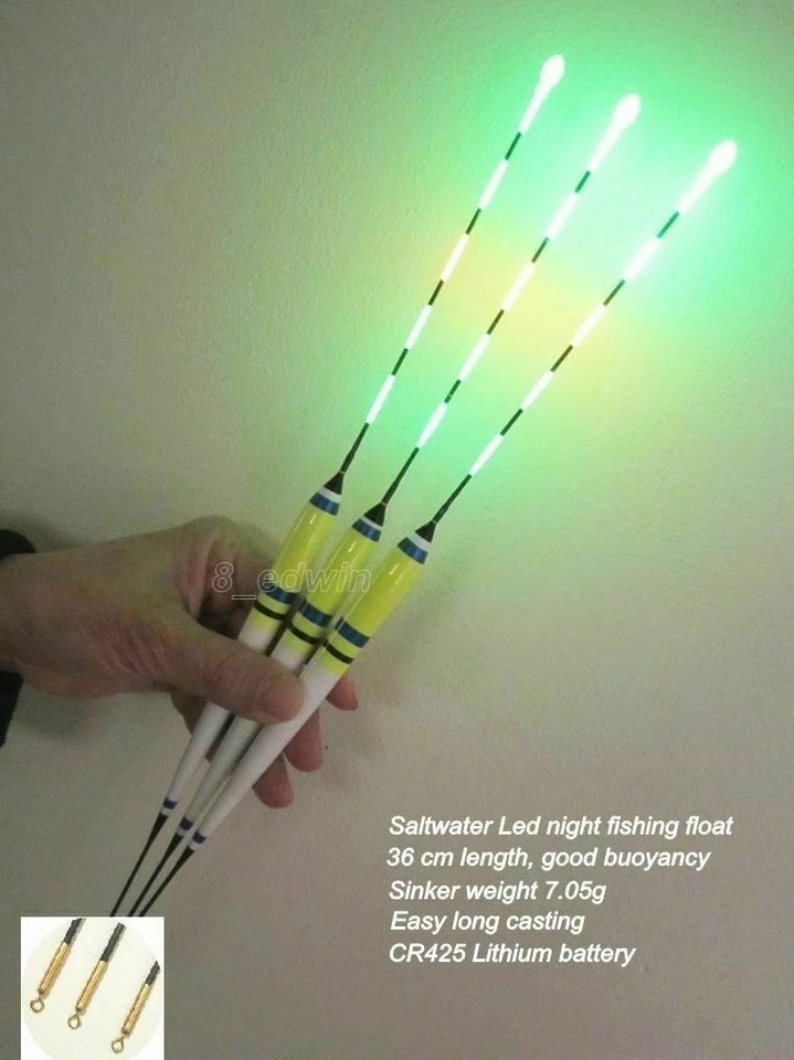 3 pcs of 36 cm LED Electronic Saltwater Night Fishing Floats + 5 Batteries Other - image 2 of 4