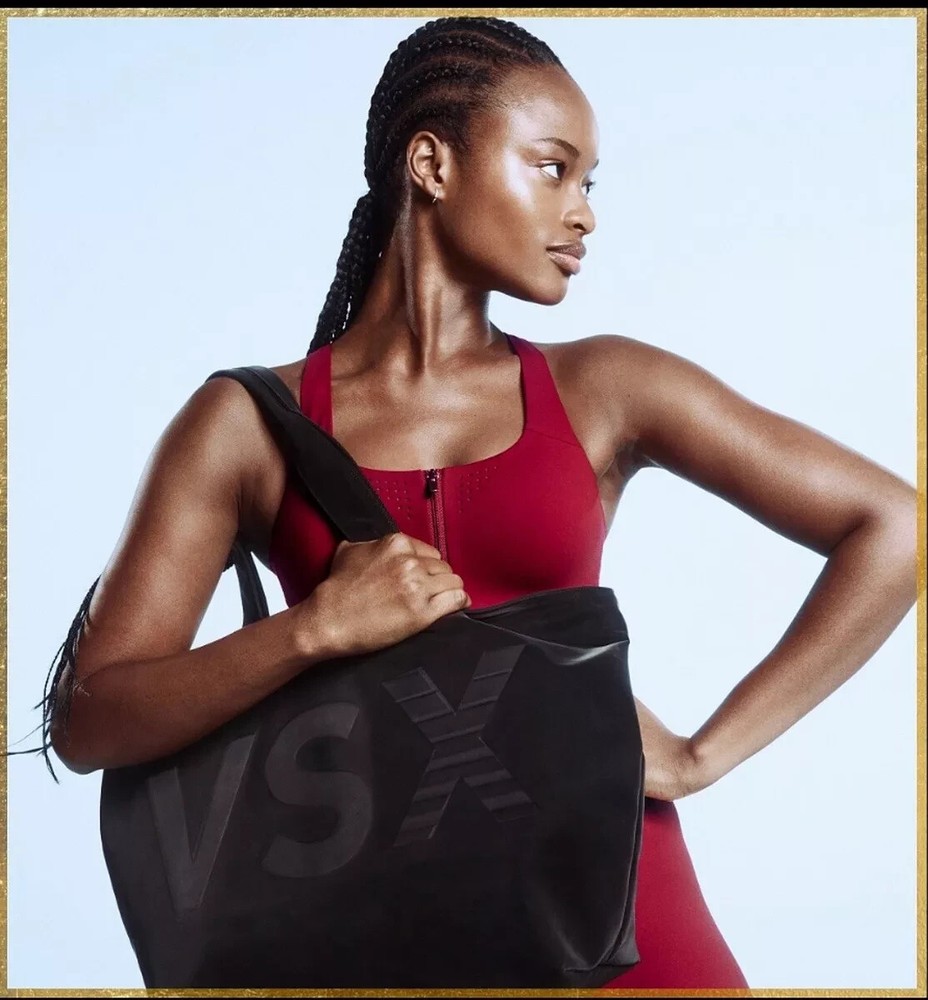 New Victoria's Secret Weekender Large Black Tote  Duffle Gym Bag VSX LOGO 2024