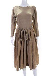 midi karan donna beige sleeve womens line dress