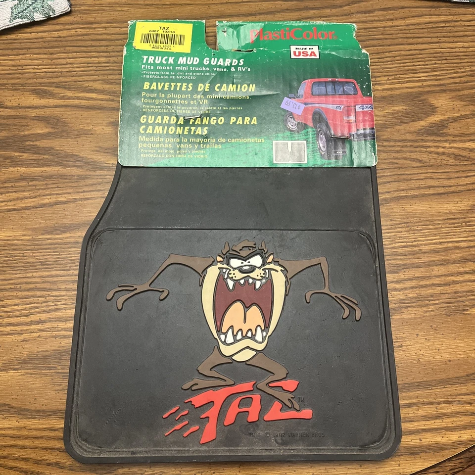 Taz Mud Guards Truck Flaps 10X14 Plasticolor Vtg Taz 1992 Tasmanian Devil New - Image 2 of 2