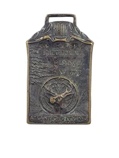 Vintage Brass/Bronze NJ Elks Lodge Watch FOB Rare HTF ANTIQUE Chas M Robbins CO