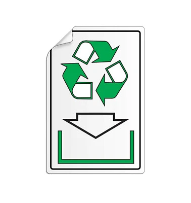 Folienschild Recycling 130x90 mmTüraufkleber Piktogramm m.Schriftfeld Nr.43709 - Bild 1 von 2