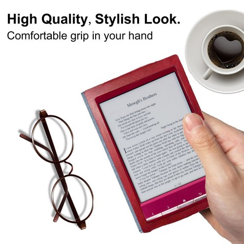 Leather Folio Cover Anti-fall Back Cover Protective Shell for Sony PRS T1 - Picture 3 of 16