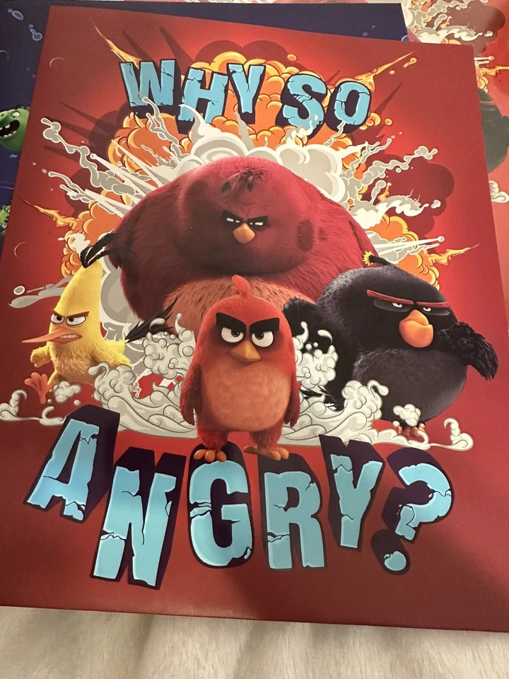 Angry Birds 2 inch binder with two folders. Blue and red New. School supplies, - Image 4 of 4