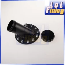 Bolt-On Fuel Cell Gas Tank 45 Degree Aluminum Fast Fill Filler Neck W/ Cap Black