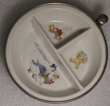 ANTIQUE CERAMIC CHILDREN'S BABY WARMING PLATES DISHES ALPHABET NURSERY RHYMES