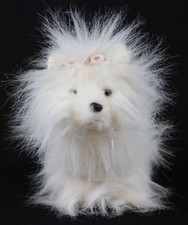 Webkinz Yorkie Dog Plush Stuffed Animal HM070 White Pink Heart Ribbon No Code 9"