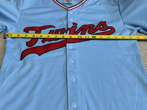 Minnesota Twins Baseball Jersey SGA Youth Large Powder Blue Mauer Stitched - Picture 6 of 8