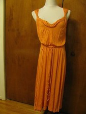 Elie Tahari Janice women's orange rayon dress New