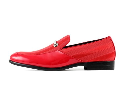 Amali Mattia Mens Slip On Patent Tuxedo Loafers with Satin - Picture 2 of 32