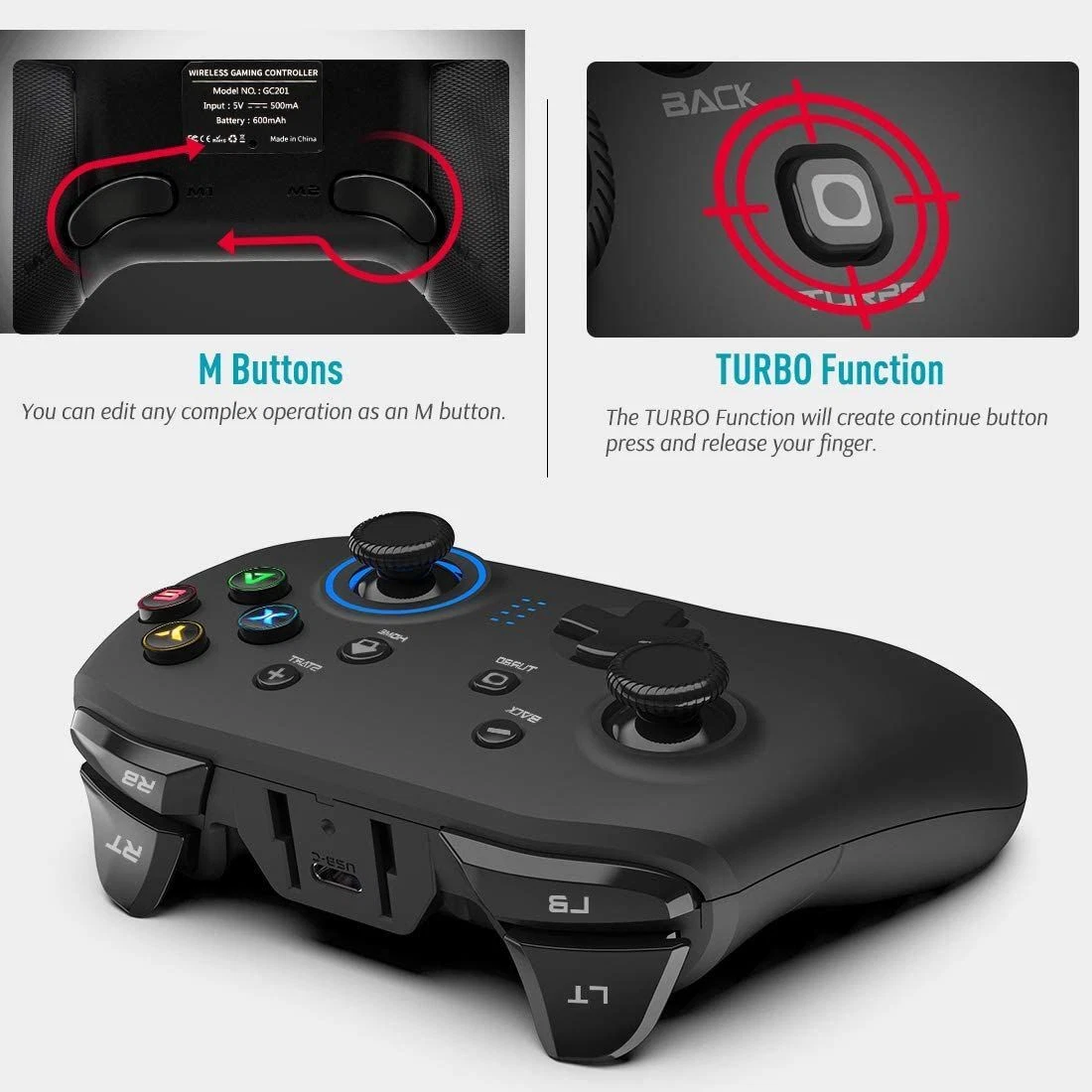 Wireless Gaming Controller Joystick Gamepad For PS3 PC Android TV Box Laptop