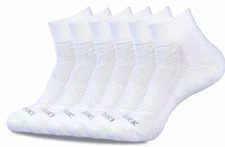 6 PAIR PREMIUM TURKISH COTTON ANKLE QUARTER CREW SOCKS WHITE