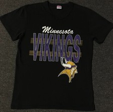 Vtg 90s Minnesota Vikings Spellout Shirt M USA Track PE Grunge School Biker 80s