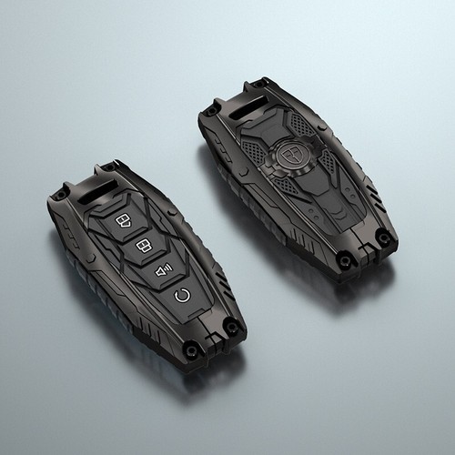 Zinc Alloy Car Remote Key Fob Cover Fob Case For Great Wall GWM CANNON Black - Picture 3 of 6