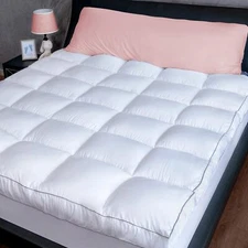 	Mattress Topper King Size Cooling Plush Pillow Top Mattress Pad Feather Bed	