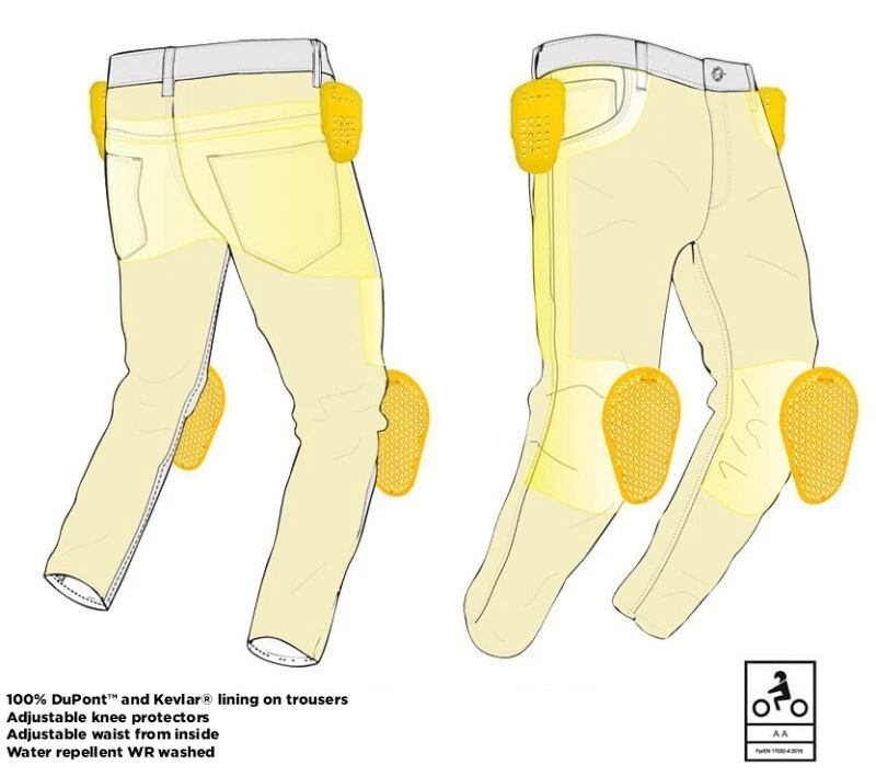 AA Mens Cargo Motorbike Jeans Motorcycle Trousers with Kevlar & Level 2 Armour - Image 4 of 4