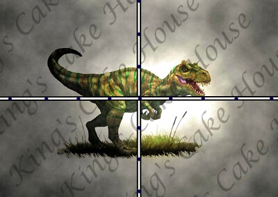 Dinosaurier Essbar Tortenverpackung, Dinosaurier Geburtstag Zuckerguss Blätter 2er Set!
