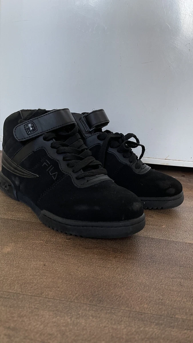 Mens Fila Black Suede Boots Hi Tops Old School Retro Shoes