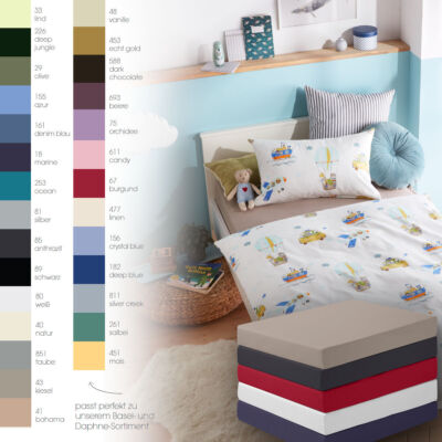 Lorena Jersey Elastic Kinder Spannbettlaken in 70x140 oder 90x200 bis 100x200 cm