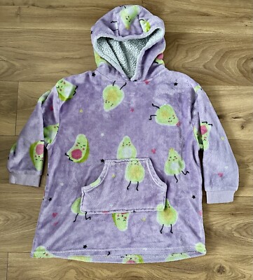 Kids Avocado Hoodie Blanket Fleece Oversized Snuddie Jumper S-M