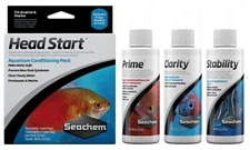 Seachem Head Start Aquarium Conditioning Pack of 3, 100ml/3.4oz