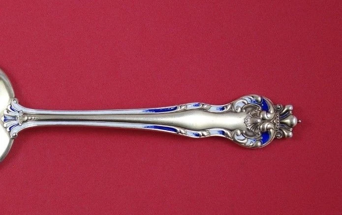 Juego de servir pescado de plata esterlina esmaltado Queen Vermeil de Mount Vernon Howard Foto 2 de 2