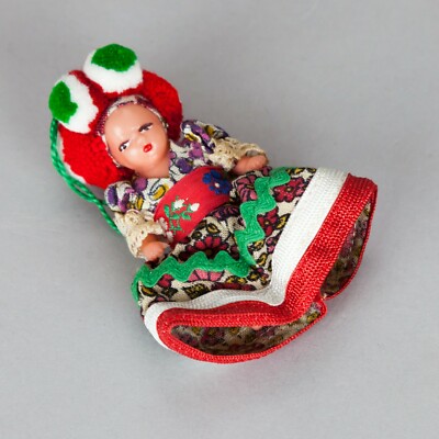 Puppe Matyo Hungary Ethno Kostüm bestickt Puppe Ungarn Vintage H 9 cm