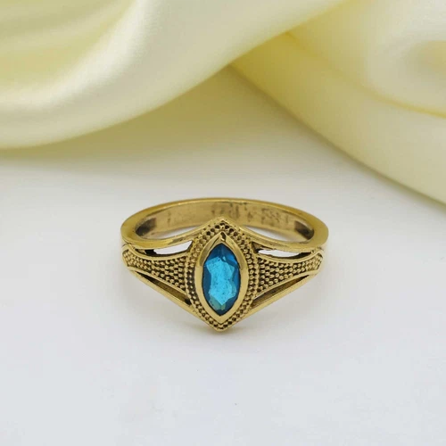 Marquise London Blue Topaz Gemstone 925 Silver 14K Rose Gold Engagement Promise