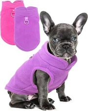 2 Pack Dog Sweater with Leash Ring Winter Warm Pet Sweater Thick Clothes Coat