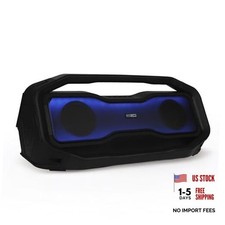 Rockbox 2.0 Portable Bluetooth Wireless Speakers with Led Lights, IP67 Black