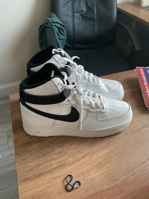 Nike Air Force 1 High White Black Leather High Top Athletic Shoes
