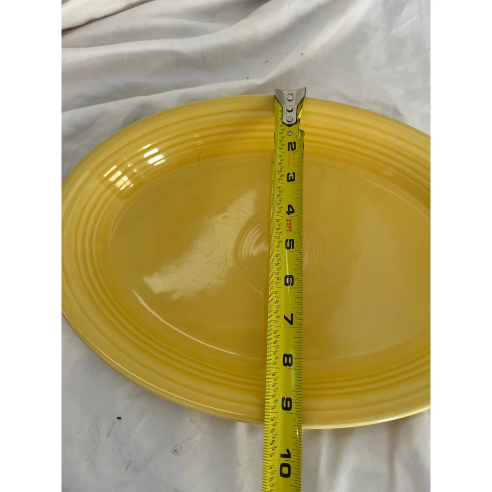 "Plato ovalado vintage Fiesta amarillo 13,75"" Homer Laughlin EE. UU. - 1936-69" Foto 3 de 4