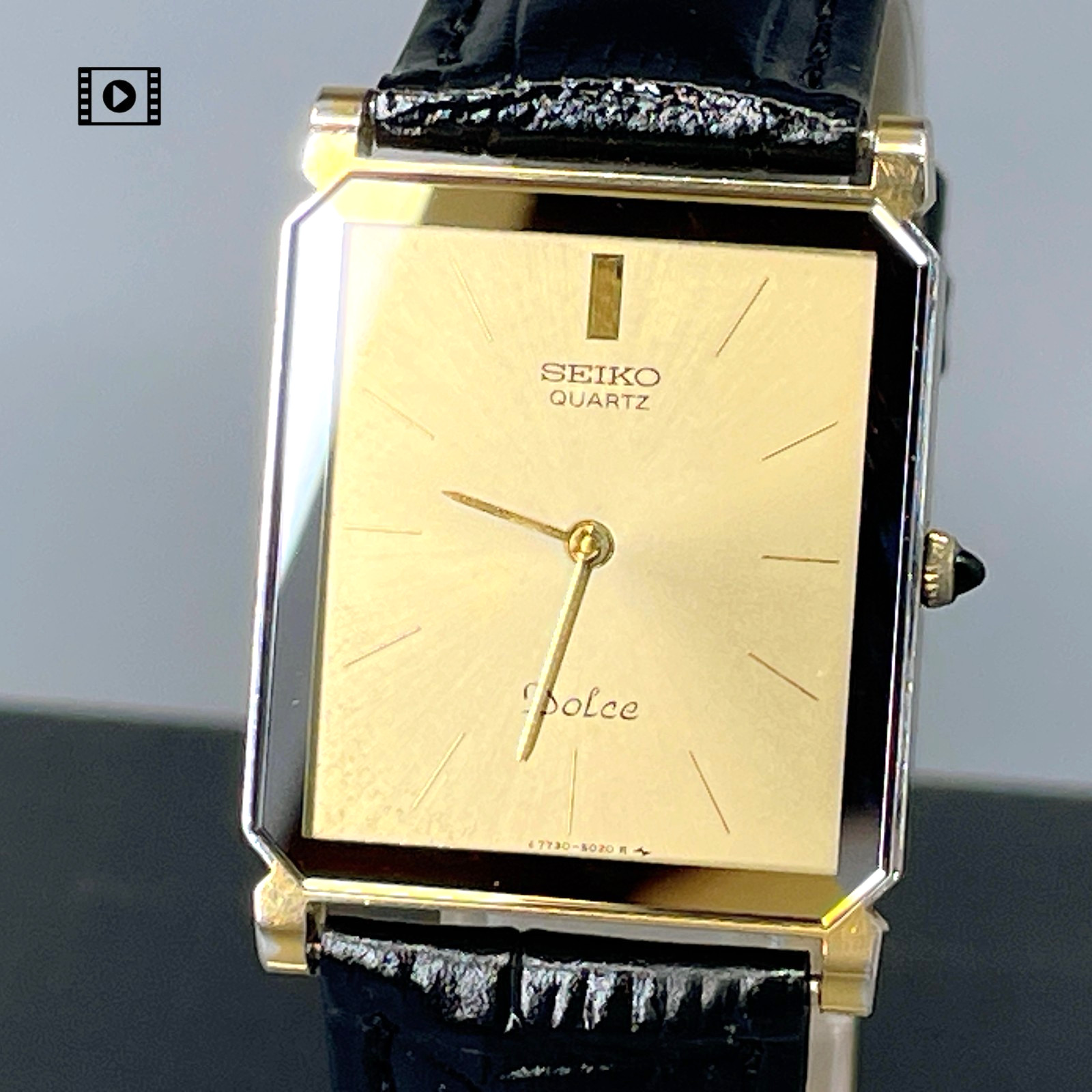 Seiko Dolce 7730-5020 Gold Two-Tone Qz Mens Watch Vintage 1988 【N MINT】 US Stock