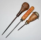 3 Vintage Wooden Handle Ice Picks