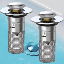 2 Pcs Bathroom Sink Stopper Hair Catcher Bathroom Pop Up Sink Drain Filter