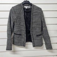 H&M Tweed Jacket Women's Size EUR 42 / UK 16 Long Sleeve Open Front