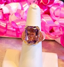 AAA Rose De France Amethyst 12.20 ctw Ring in...